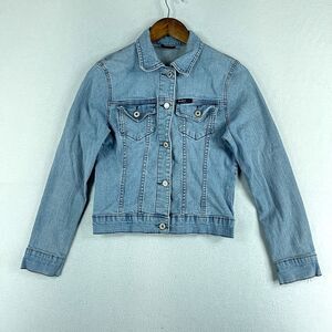 Angel Womens Denim Jacket Blue Size S Jeans Biker Denim Wash